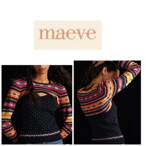 🆕Maeve Anthropologie Shrug Cropped Sweater Vibrant Color Women's Sweater XXS🆕